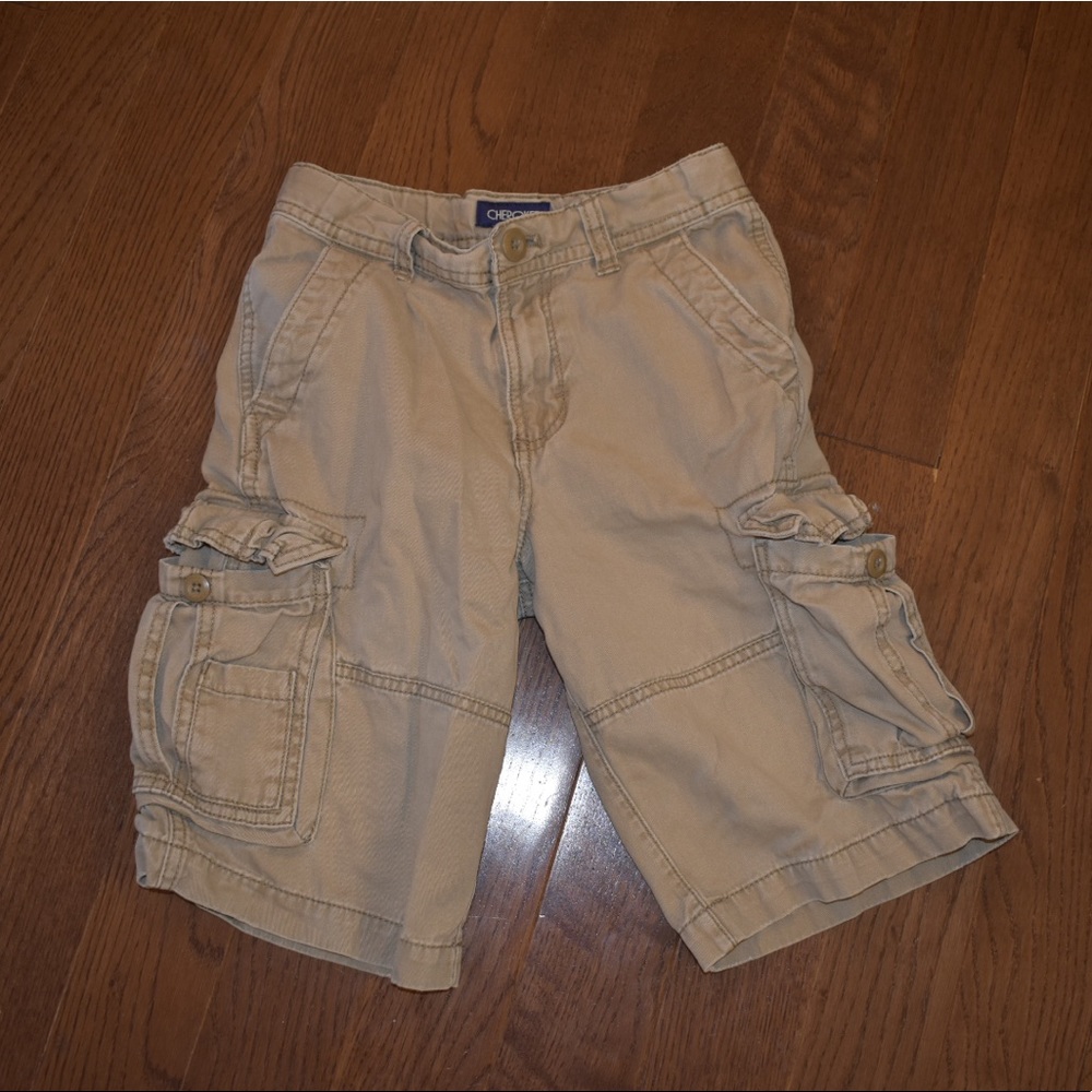 Khaki cargo shorts